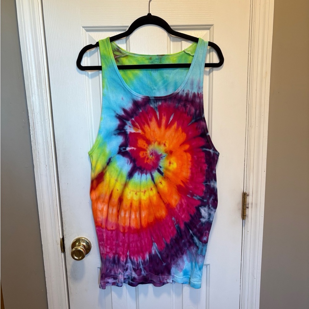 ♥️💖 Nautica Men’s Tie Dye Tank size  XL Rainbow Colors